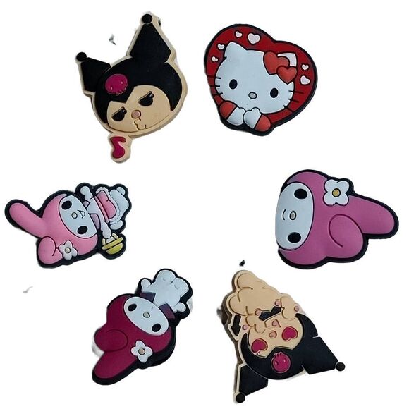 Hello Kitty Sanrio Mixed 6 PC Bundle Croc Charm Jibitz - Picture 1 of 8